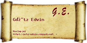 Götz Edvin névjegykártya